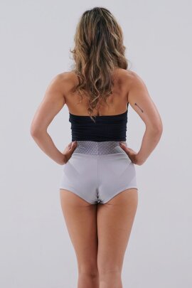 Juicee Peach Shorts Reversible Silver Grey XS