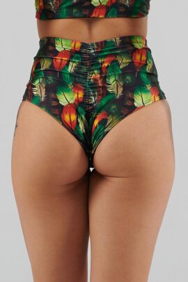 Juicee Peach Shorts High Waist Brazils Boho Feathers XL