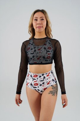 Juicee Peach Shorts High Waist Brazils Lipstick & Heels L