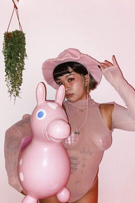 Naughty Thoughts See Through Bodysuit Pink S
