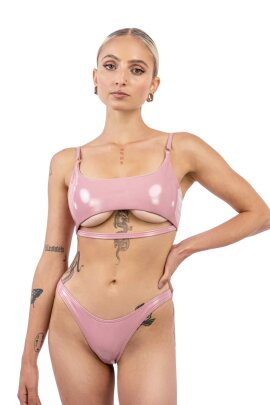 Naughty Thoughts Thong Sinner Vinyl Pink M