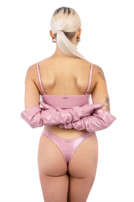 Naughty Thoughts Thong Sinner Vinyl Pink XL