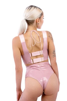 Naughty Thoughts Shorts Sinner Vinyl High Waist Shorts Pink