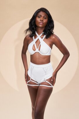 Lunalae Shorts High Waist Olivia White S