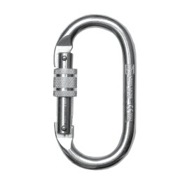 Carabiner with Screw Locking Silver 25 kN