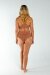 AMBR Designs Crop Halter Top Waffle Nude XL