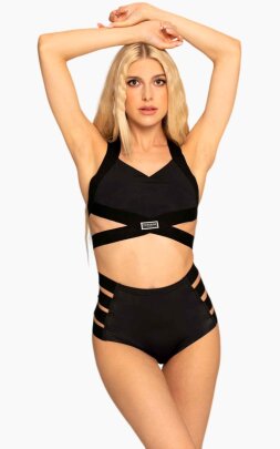 Paradise Chick Top Cross Band Black S