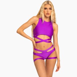 Paradise Chick Shorts Miami Garter Grape M