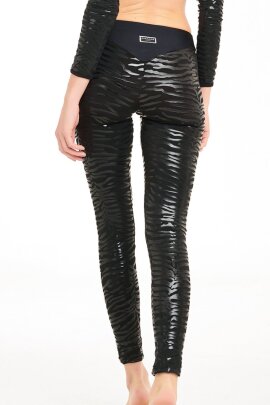 Paradise Chick Leggings Superhero Sticky V-String Zebra Black S