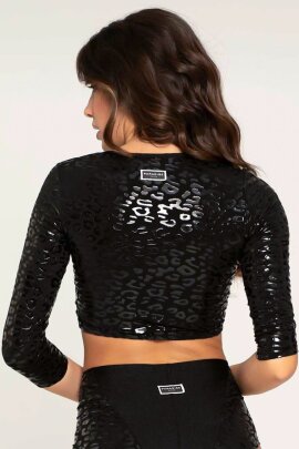 Paradise Chick Top Superhero Sticky Leopard Black L