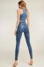 Paradise Chick Leggings Superhero Sticky High Waist Leopard Dusty Blue M