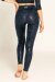 Paradise Chick Leggings Superhero Sticky High Waist Leopard Denim Blue XS