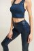 Paradise Chick Leggings Superhero Sticky High Waist Leopard Denim Blue S