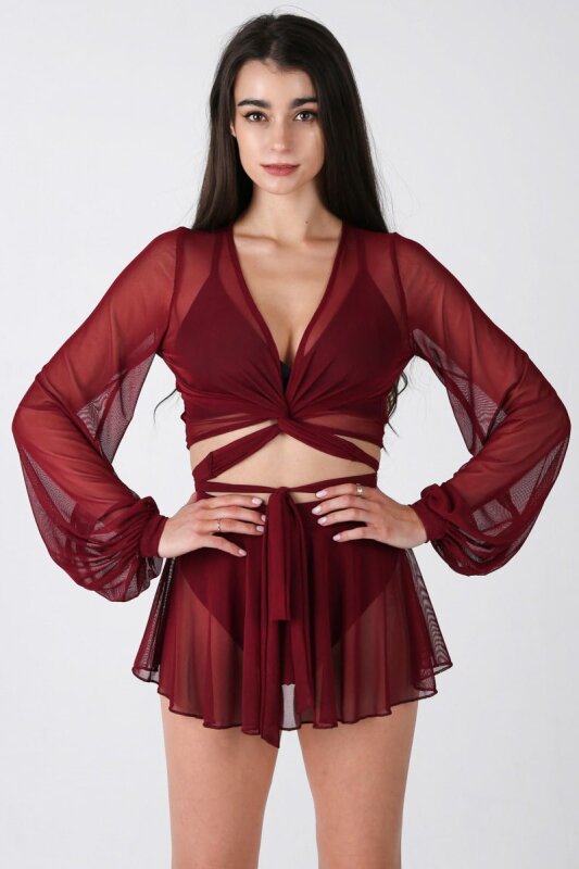 REV ACTIV Shorts with Skirt With Pleasure Wine XL