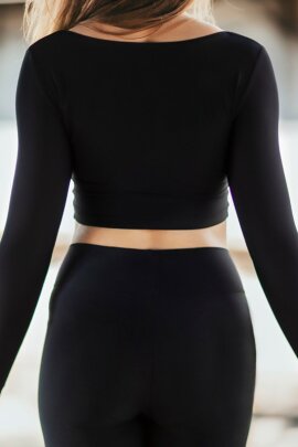 Dragonfly Crop Top Pavi Schwarz L-XL