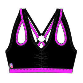 PoleFit Top Whisker S Black / Hot Pink