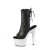 Pleaser ADORE-1018LG Plateau Ankle Boots Faux Leather Glitter Black Silver