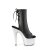 Pleaser ADORE-1018LG Plateau Ankle Boots Faux Leather Glitter Black Silver