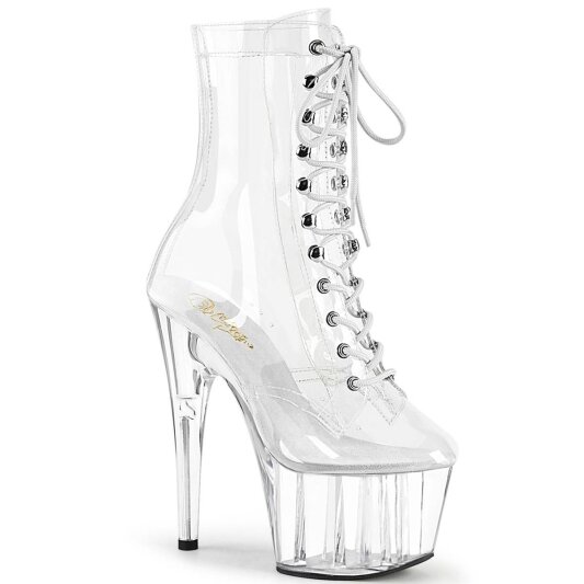 Pleaser ADORE-1020C Plateau Ankle Boots Transparent