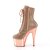 Pleaser ADORE-1020CHRS Plateau Ankle Boots Rhinestones Chrome Gold