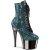 Pleaser ADORE-1020CHRS Plateau Ankle Boots Rhinestones Chrome Turquoise