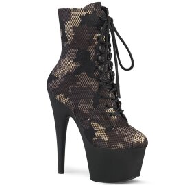 Pleaser ADORE-1020CM Plateau Ankle Boots Mesh Camouflage...
