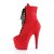 Pleaser ADORE-1020FS Plateau Ankle Boots Faux Suede Red