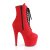 Pleaser ADORE-1020FS Plateau Ankle Boots Faux Suede Red