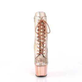 Pleaser ADORE-1020HM Plateau Ankle Boots Metallic Chrome...