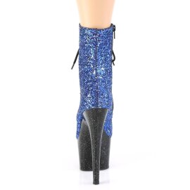 Pleaser ADORE-1020MG Plateau Ankle Boots Glitter Colorful Blue