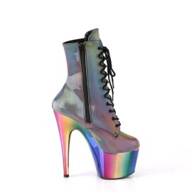 Pleaser ADORE-1020RC-REFL Plateau Ankle Boots Reflection Chrome Colorful