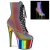 Pleaser ADORE-1020RC-REFL Plateau Ankle Boots Reflection Chrome Colorful