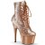 Pleaser ADORE-1020SQ Plateau Ankle Boots Sequins Rose Gold