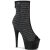 Pleaser ADORE-1031GM Plateau Ankle Boots Rhinestones Mesh Black