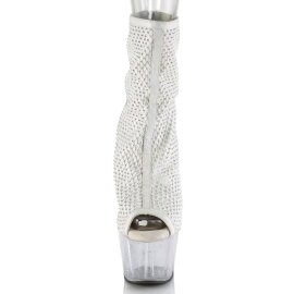 Pleaser ADORE-1031GM Plateau Ankle Boots Mesh Rhinestones...