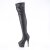 Pleaser ADORE-3011 Plateau Overknee Boots Faux Leather Black