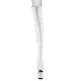 Pleaser ADORE-3011HWR Plateau Overknee Boots Holo White