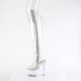Pleaser ADORE-3019C Plateau Overknee Boots Transparent