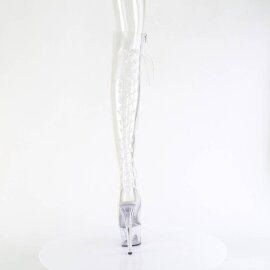 Pleaser ADORE-3019C Plateau Overknee Boots Transparent