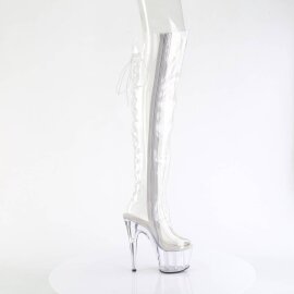 Pleaser ADORE-3019C Plateau Overknee Boots Transparent