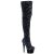 Pleaser ADORE-3020 Plateau Overknee Boots Sequins Black