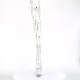 Pleaser ADORE-3021 Plateau Overknee Boots Transparent