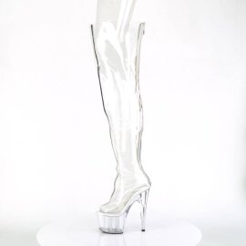 Pleaser ADORE-3021 Plateau Overknee Boots Transparent