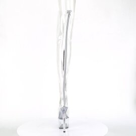 Pleaser ADORE-3021 Plateau Overknee Boots Transparent