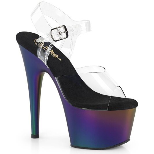 Pleaser ADORE-708MCH Plateau Sandalettes Transparent Colorful