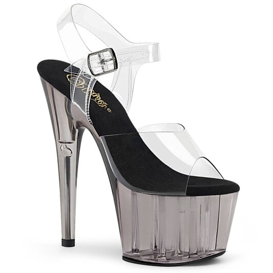 Pleaser ADORE-708T Plateau Sandalettes Smoke Transparent Grey