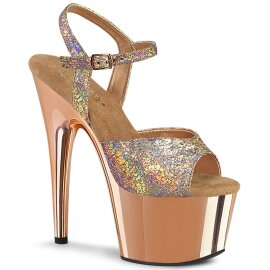 Pleaser ADORE-709HM Plateau Sandalettes Holo Chrome Rose...