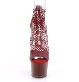 Pleaser ADORE-765RM Plateau Sandalettes Mesh Leather Red