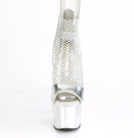 Pleaser ADORE-765RM Plateau Sandalettes Mesh Chrome Silver