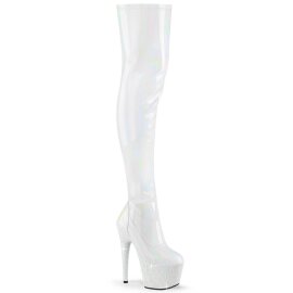 Pleaser BEJEWELED-3000-7 Plateau Overknee Boots Holo...